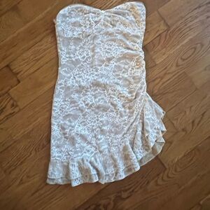 Princess Polly White Lace Strapless Dress